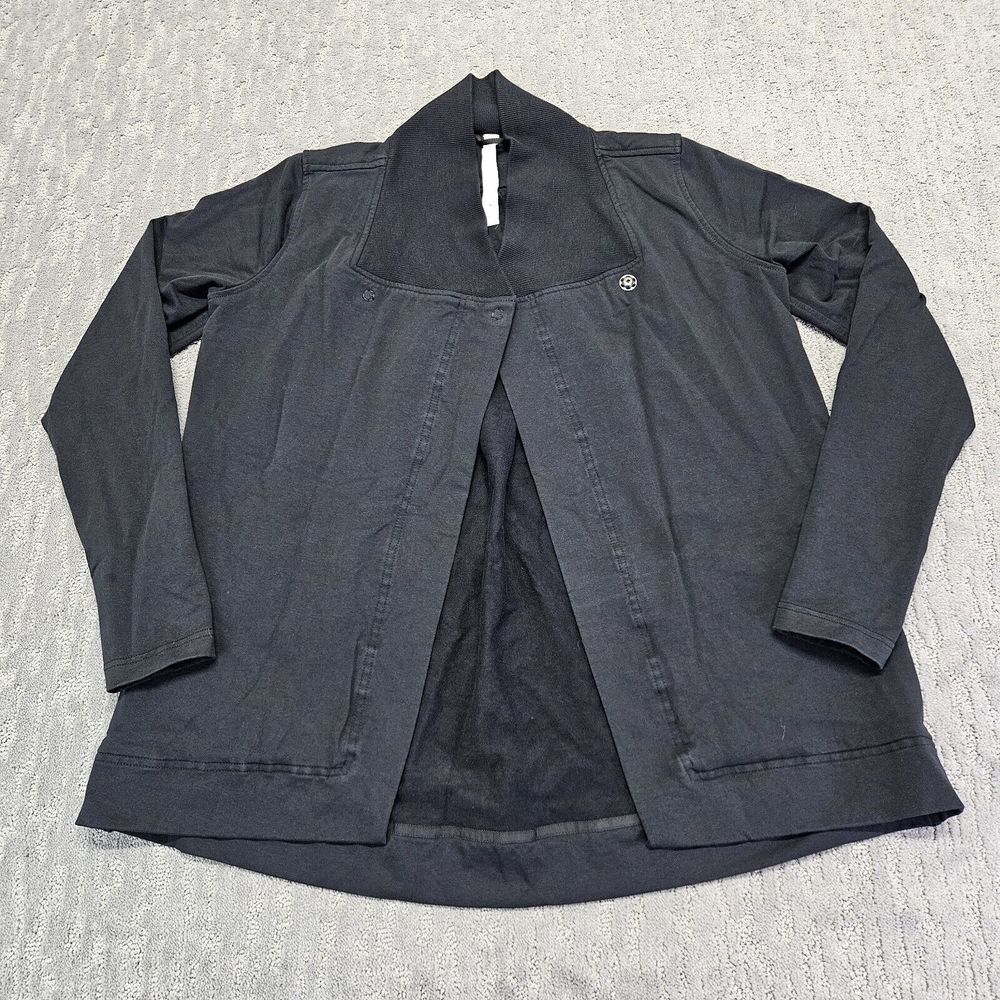 LULULEMON WOMEN'S BELLE WRAP JACKET COTTON & ELASTANE STRETCH‎ BLACK SIZE 8